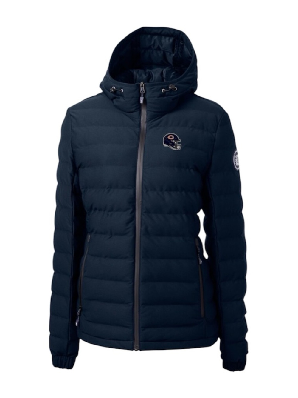 Chicago Bears Cutter & Buck Navy Helmet Logo Insulated Full-Zip Puffer Jacket M